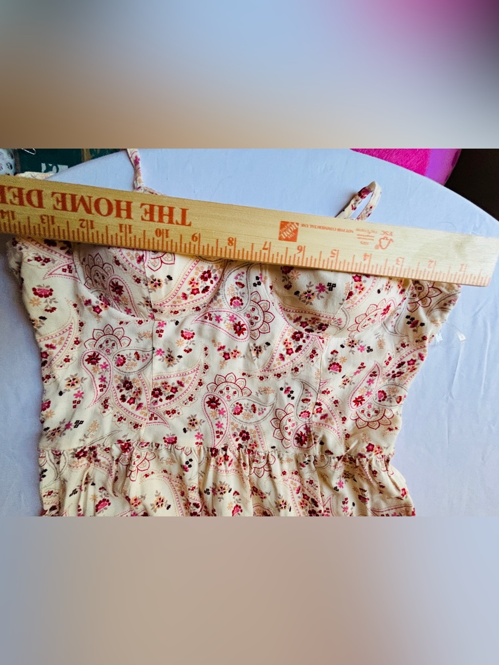 Lily Rose White Paisley Dress with Pink Floral Accents Women’s Size Medium - Picture 7 of 11